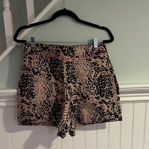 J. Crew Tan and Black Leopard Print Bike Shorts